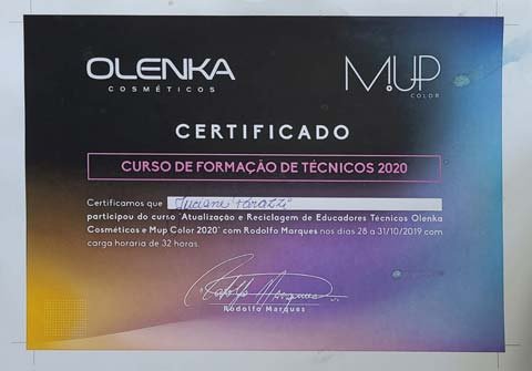 Certificado Olenka Cosméticos