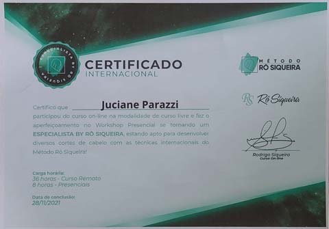 Certificado Rô Siqueira